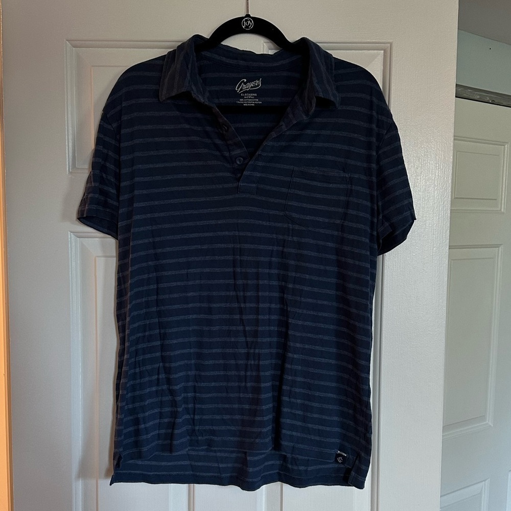 MEN'S Navy Striped Polo